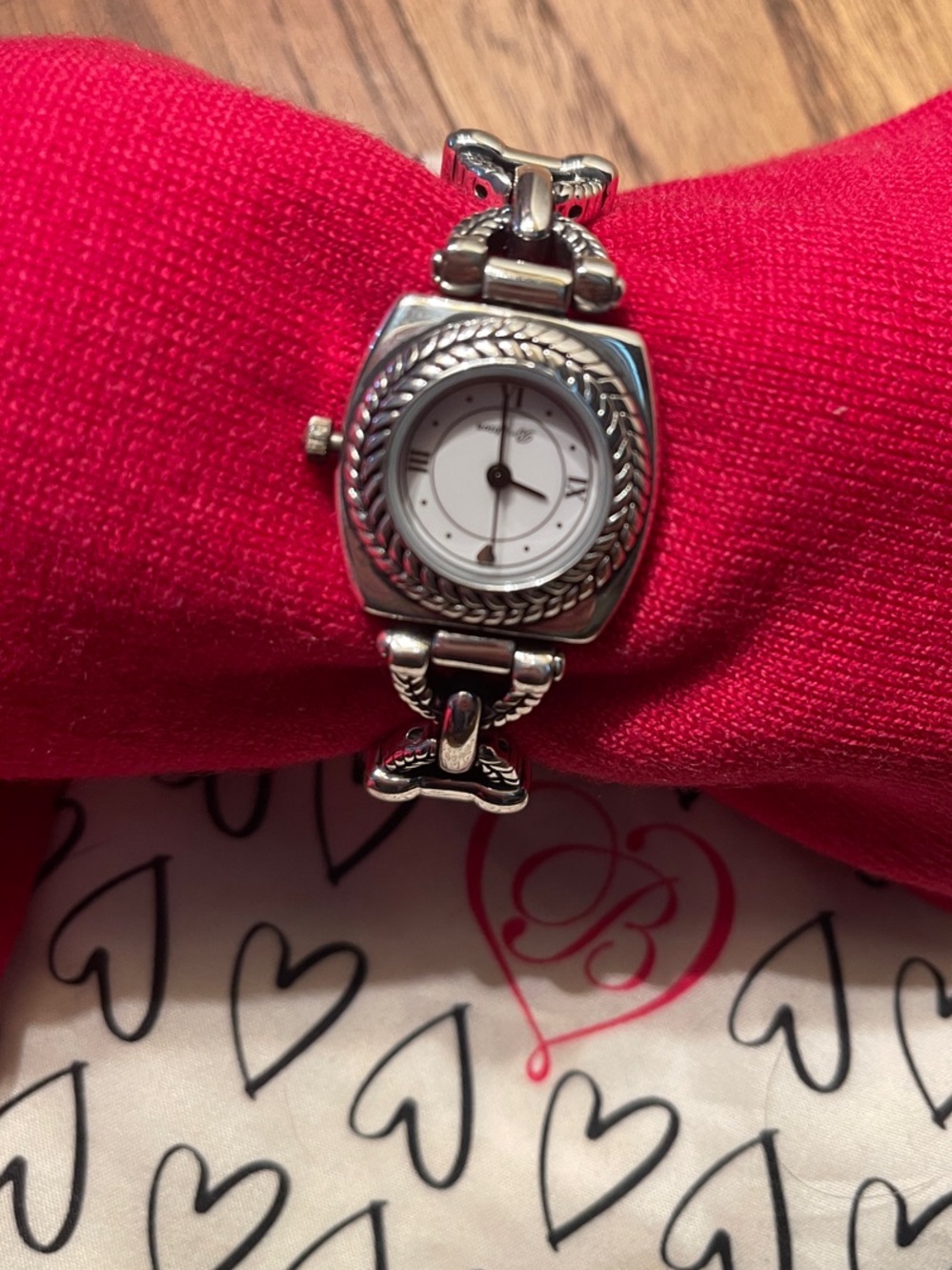 Brighton Silver-Tone Women's Bracelet Watch with White Dial